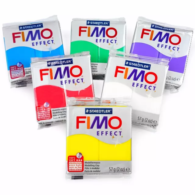 Argile de modelage four polymère effet FIMO - 57 g - Lot de 6 - Finition transparente