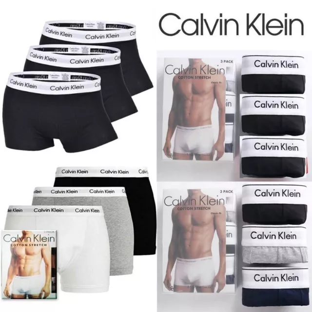 Calvin Klein Boxershorts Unterwäsche Unterhosen CK Low Rise Trunks DE 3PCS/Paket