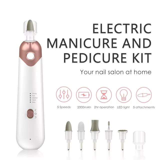 Kit Profesional De Manicura Y Pedicura, Juego De Limas De Uñas Eléctricas NUEVO. 2