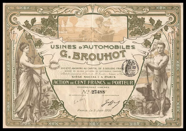 1906 Paris, France: Usines d'Automobiles G. Brouhot - Automobile Company