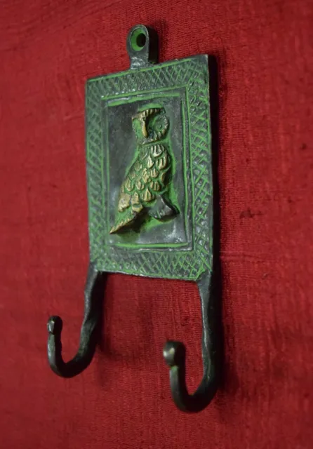 Owl Figurine Cloth Hanger Brass Handcraft Coat Hat Hook Home Wall hanging Decor