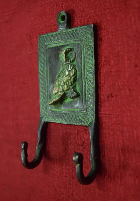 Owl Figurine Cloth Hanger Brass Handcraft Coat Hat Hook Home Wall hanging Decor