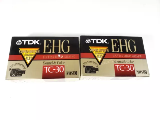 TDK Camcorder Videocassette VHC-C Tapes EHG TC-30 Lot of 2 - New