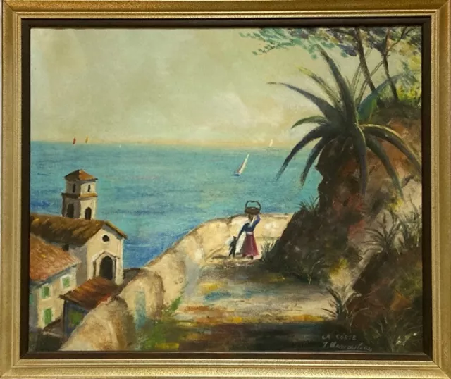 Expressionist J. Maximilian La Corse Korsika Küste Mittelmeer 53 x 62 cm