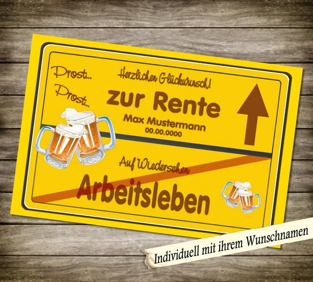 URKUNDE KARTE RENTE Ruhestand A4 individuell mit Namen Geschenk URKUNDE KARTE RENTE Ruhestand A4 individuell mit Namen Geschenk