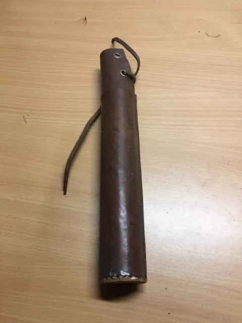 Ancien Etui En Cuir Porte Carte Militaria Ww2