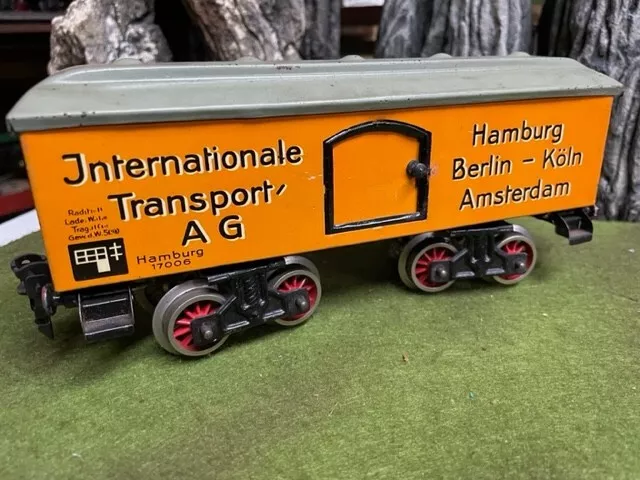 Karl Bub Spur 0 Güterwagen mit Aufschrift Internationale Transport AG
