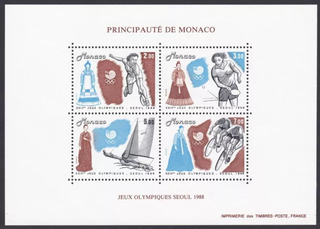 Principauté de Monaco  Bloc feuillet  neuf** N°  BF 42  / 1988