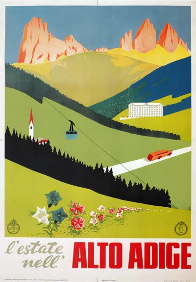 TV21 Vintage 1940's Italian Italy Alto Adige Tyrol Travel Poster A2 A3