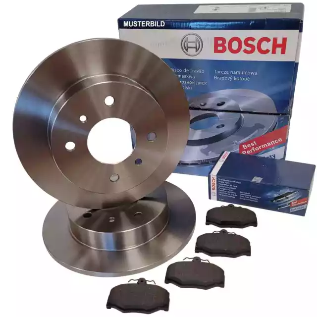 Bosch Disques de Frein + Garnitures de Freins Arrière pour Opel Astra G 4-Loch