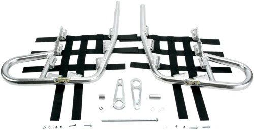 Motorsport Products Alloy Nerf Bars w/Black Webbing - 81-3401 Silver Anodized