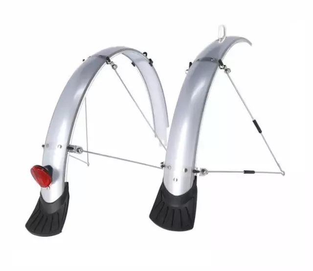 XLC Mudguard Set Front Rear Reflective 700c Wheel Trekking MTB Bike Silver