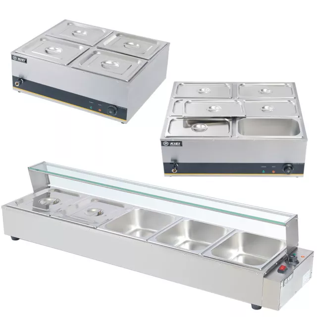 Commercial Food Warmer Stainless Steel Bain Marie Buffet Server Hot Plate 4/6Pan