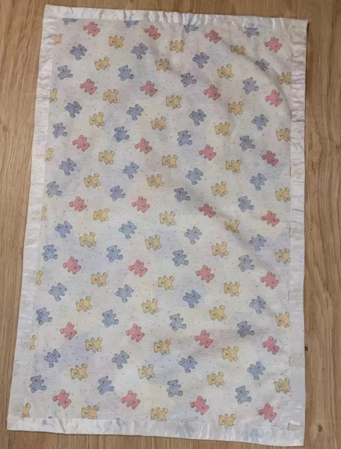 Vintage Patchwork Quilt Retro Hand Made Cot Pram Blanket Double Sided Baby 466 2