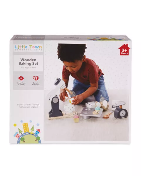 LITTLE TOWN WOODEN 21 Piece Baking set 20.00 PicClick UK