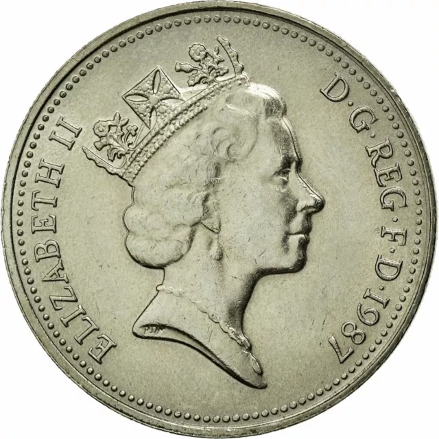 [#78356] Coin, Great Britain, Elizabeth II, 5 Pence, 1987, AU(50-53), Copper-nic