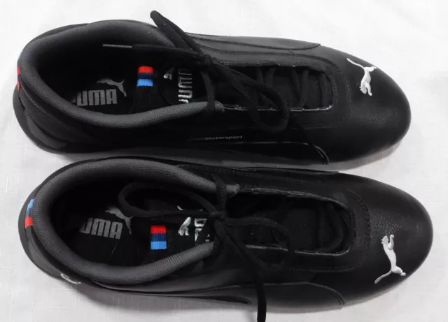 Puma BMW Motorsport R-Cat Men's Sneakers Size 12 Black Leather Casual Shoes