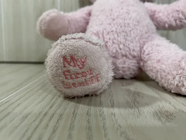 My First Steiff light pink plush teddy bear baby toy small stuffed animal 664717 3