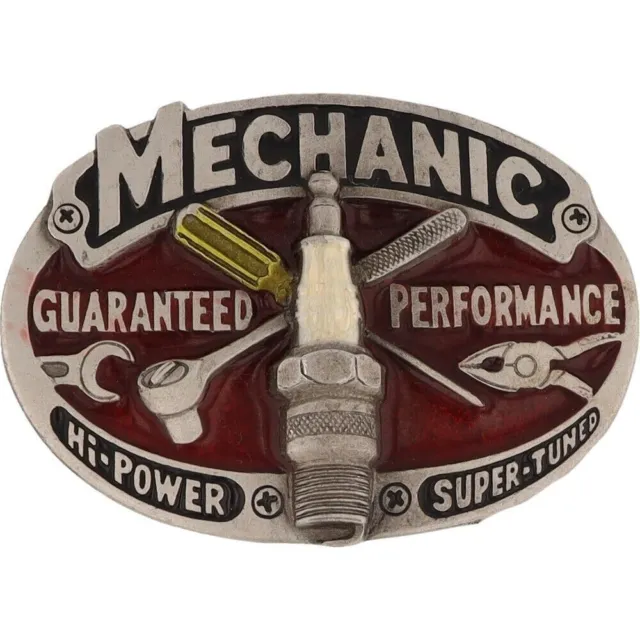 New Mechanic Muscle Sports Car Truck Semi Trucker Funny NOS Vintage Belt Buckle
