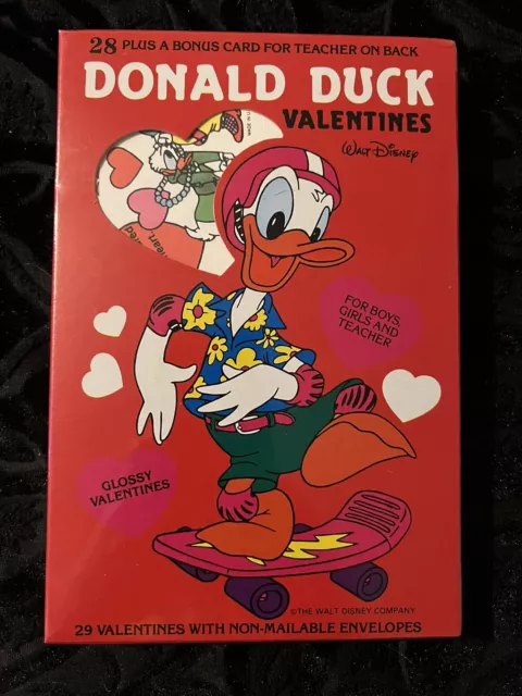 Vintage Walt Disney Donald Duck 28 plus bonus Valentine's Cards Sealed 1990s