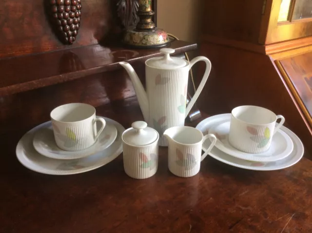 Retro Vintage Arzberg Porcelain Fine Bone China Tea Coffee Set for two
