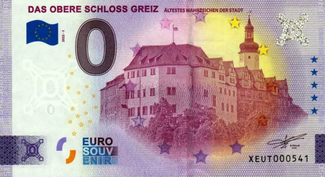 Null Euro Schein - 0 Euro Schein - Das Obere Schloss Greiz 2022-1