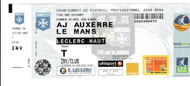 Écharpe Football USBC Boulogne / AJ Auxerre - 1/4 Finale Coupe De France 2005