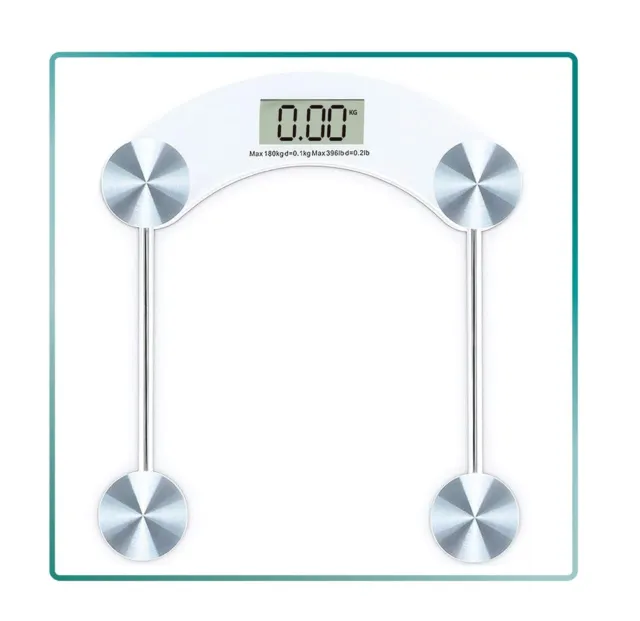 Digitale Glas Badezimmerwaage 180Kg Elektrisches Lcd 33Cm Plattform Zur Gewichtsmessung
