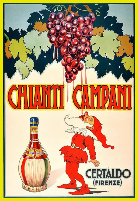 Alcohol Chianti Campani Wine  Drink Pub Bar Deco  Poster Print