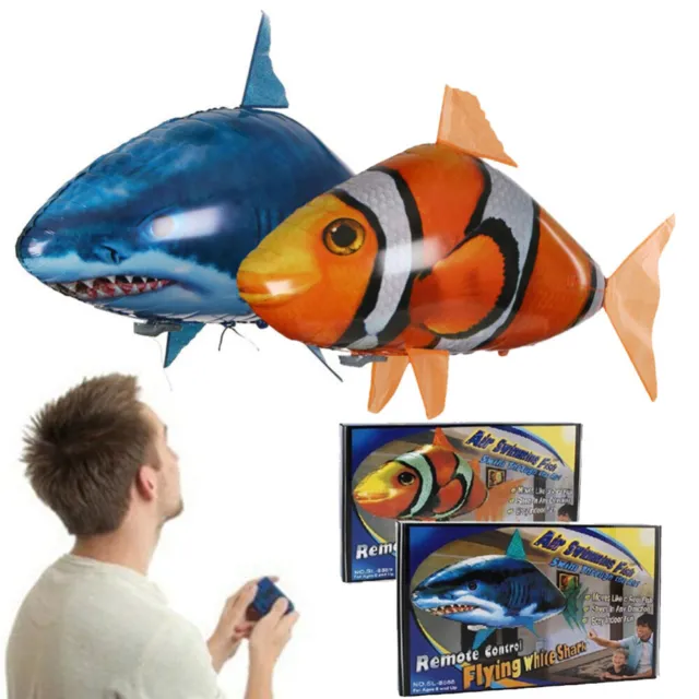 Flying Shark Air Swimmer RC Remote Control Toy Balloon Swimmers Kids Toys Gifts