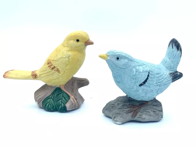 Paire D'oiseaux En Biscuit De Porcelaine De Saxe