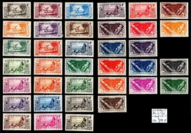 OCEANIE : Série 84 à 120 - sauf 113, Neufs * = Cote 87 € / Lot Timbres COLONIES