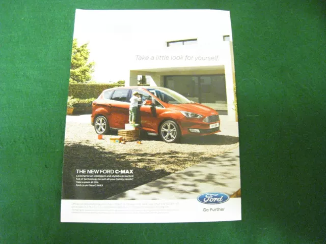 New Ford C - Max Red 2015 Poster Advert Ready Frame A4 Size F