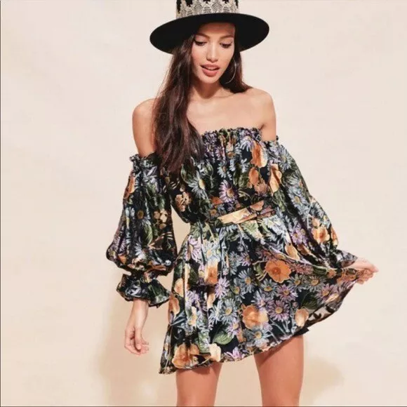 For Love And Lemons Floral Luciana Mini Dress Size Medium