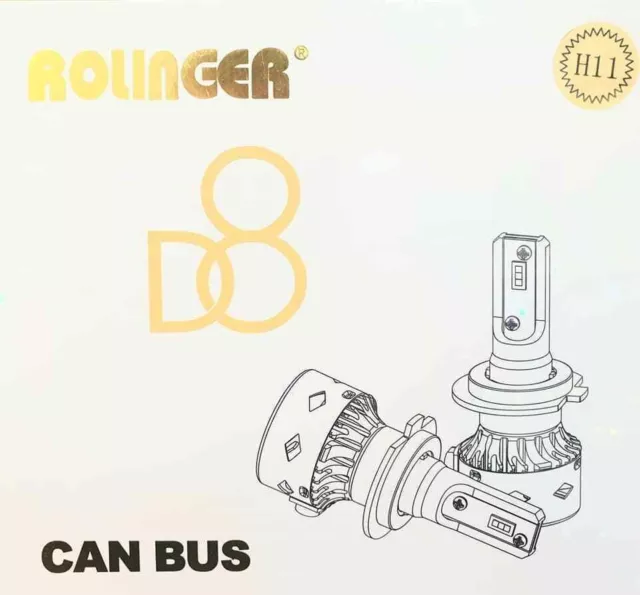 Rolinger D8 LED KIT H11 Lampadine Xenon CANBUS 36W 12V 6000K Auto