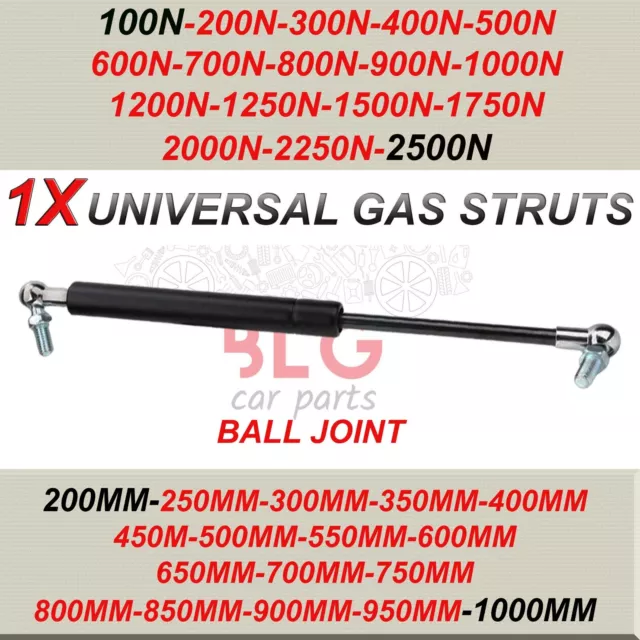 Universal Gas Struts 200-1000Mm Multi Purpose 100N-2500N Balljoint  1X