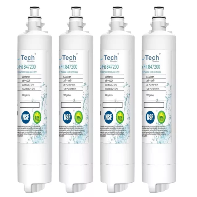 4 X Fisher Paykel 847200 Premium Compatible Ice & Water Fridge Filter - 847200