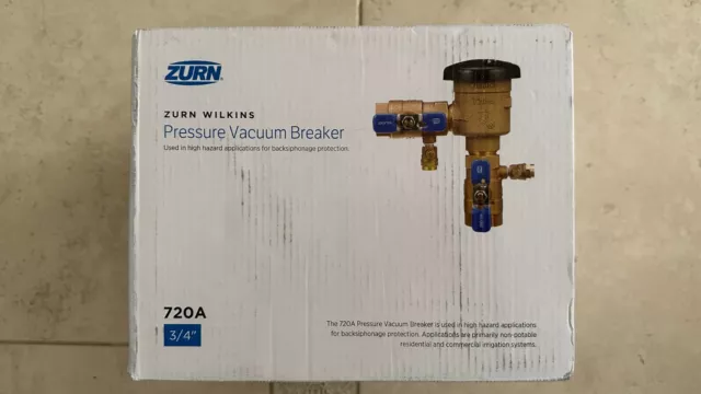 Zurn Wilkins 34-720A Pressure Vacuum Breaker 3/4-Inch Assembly, NEW