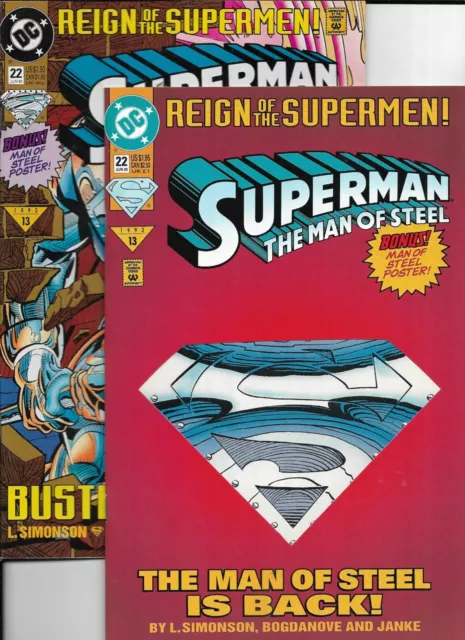 DC Comics Superman the Man Of Steel   #  22 (1993)  Die-Cut & Regular Edition