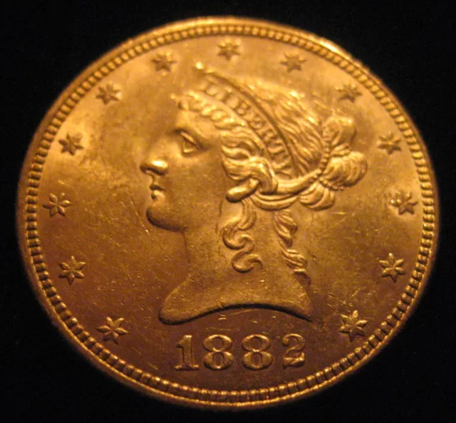 Mds Usa Ten 10 Dollars 1882 "Coronet Liberty Head", Gold  #C