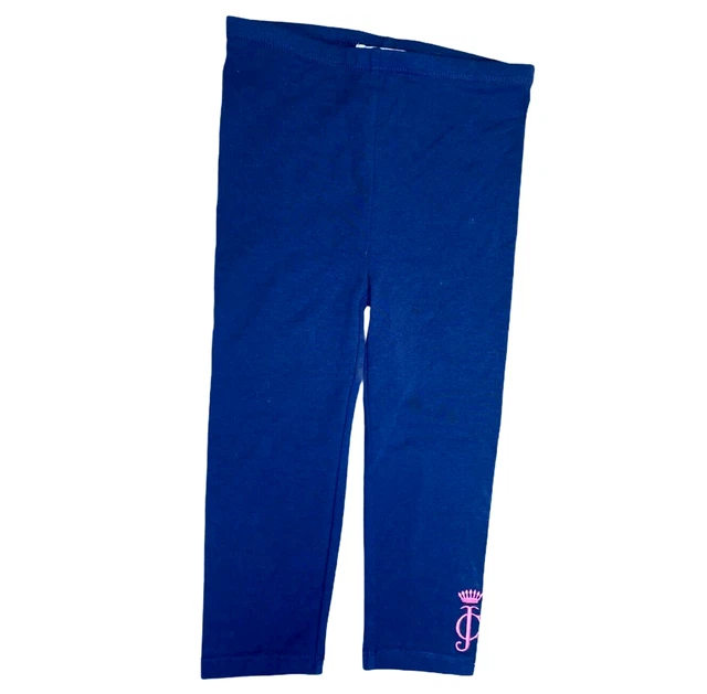 JUICY COUTURE Girls Navy Leggings Trousers Blue Elastic Age 18-24 Months 2 Years
