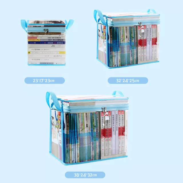 Transparent Book Storage Bag Books Collection Container Stackable Case