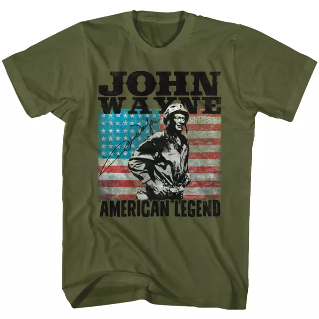 John Wayne American Legend Soldier Men's T Shirt USA Flag Military Army Hero Top