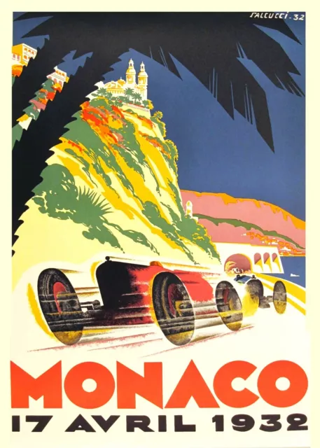 A3/A4 SIZE - 1932 Monaco Grand Prix Race vintage Travel RETRO ART PRINT POSTER