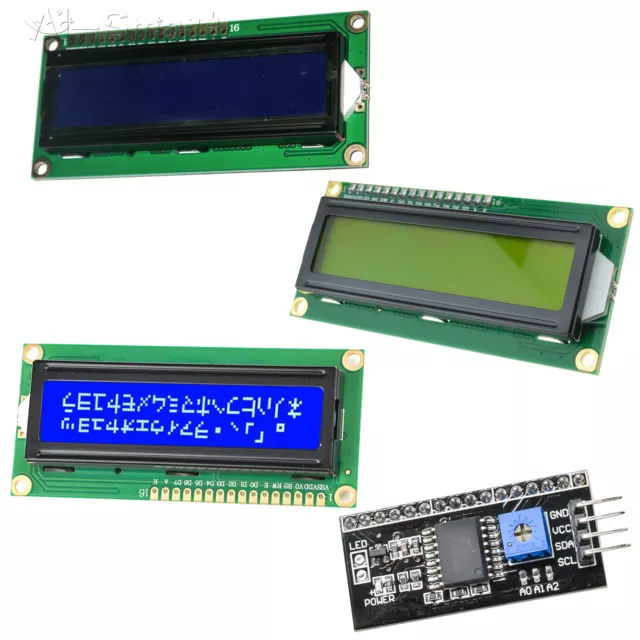 LCD Display blue/Yellow blacklight Character 1602 16x2 HD44780 3.3V 5V Module