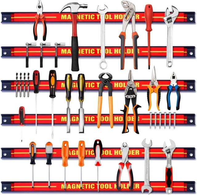 Portautensili Magnetici, Set Di 6 Barre Magnetiche, Scaffale per Atrezzi Da Pare