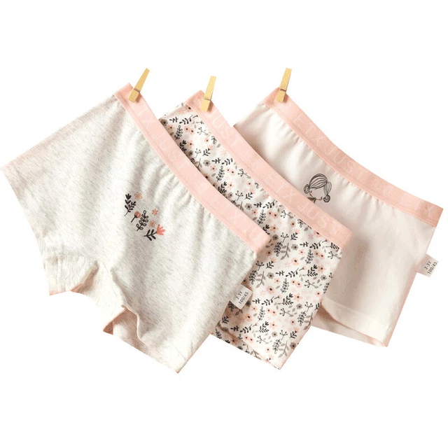 3 Pack Girls Boxer Shorts Underwear Briefs Cotton Knickers Age 2-16 Years