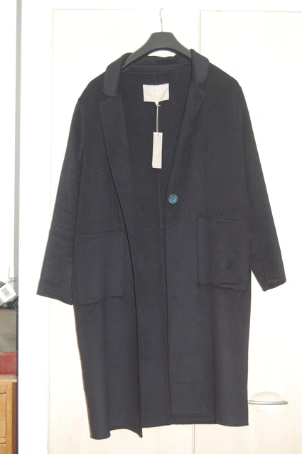 KLEY BY DEBENHAMS Crombie Coat Size L 16 18 Wool Blend Navy Blue BNWT 39.99 PicClick UK