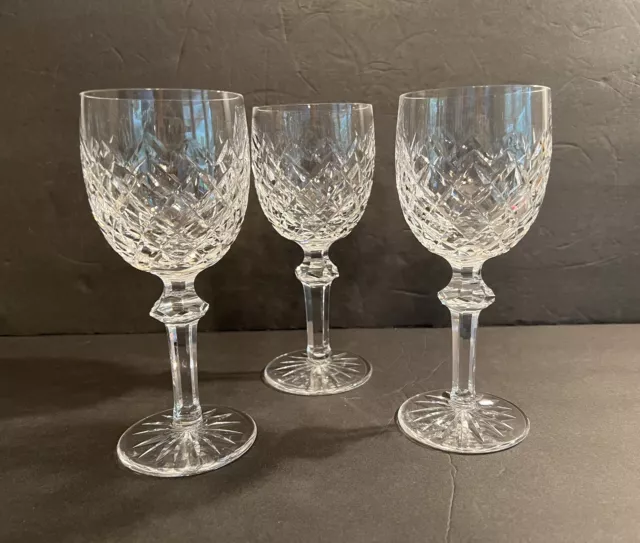 Waterford Crystal POWERSCOURT Lot of 3 Water Goblets 7 5/8” Exc