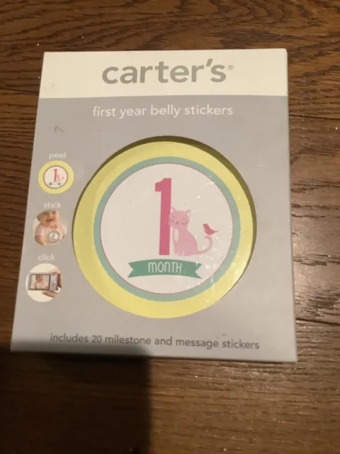Carters First Year Belly Stickers 20 Milestone Message Stickers For Photos New
